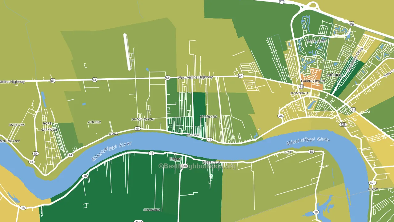 Reserve, LA block-group voter-turnout map