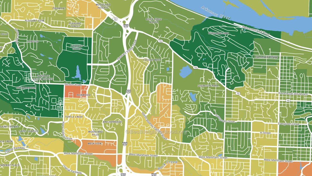 Reservoir, Little Rock, AR block-group voter-turnout map