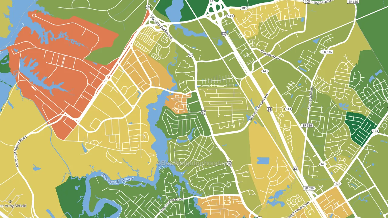 Reservoir, Newport News, VA block-group voter-turnout map