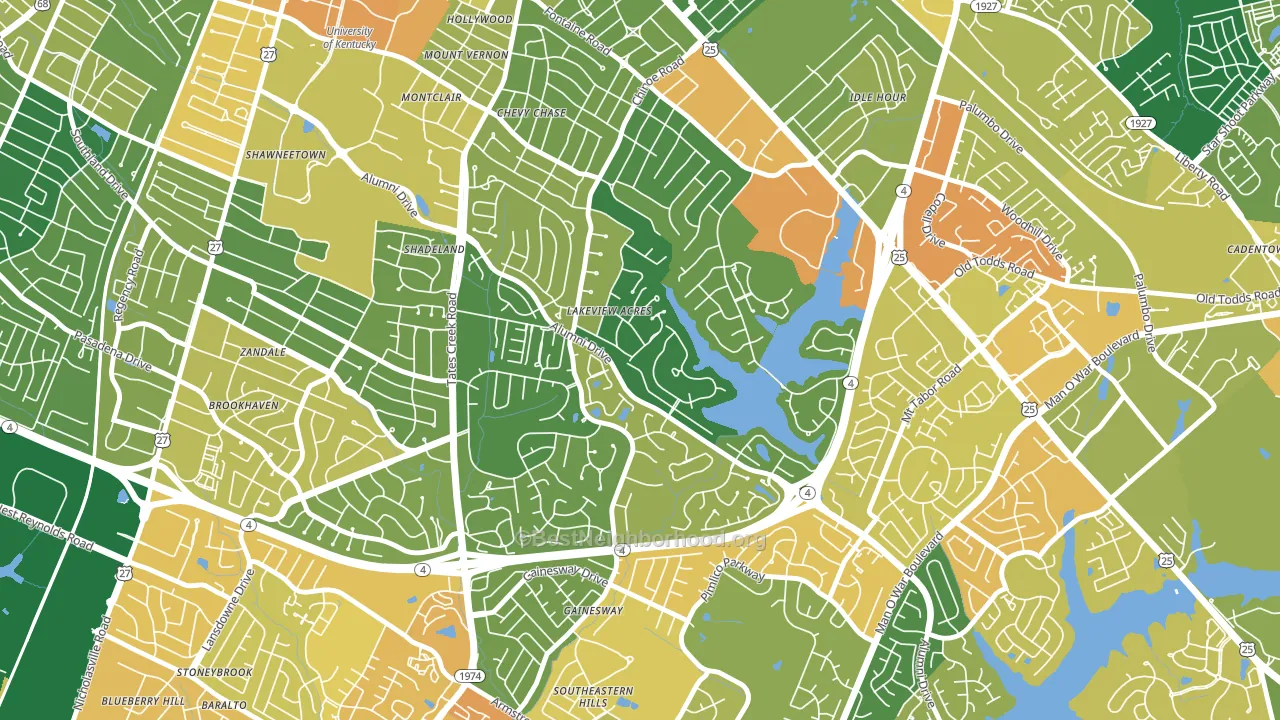 Reservorir, Lexington, KY block-group voter-turnout map