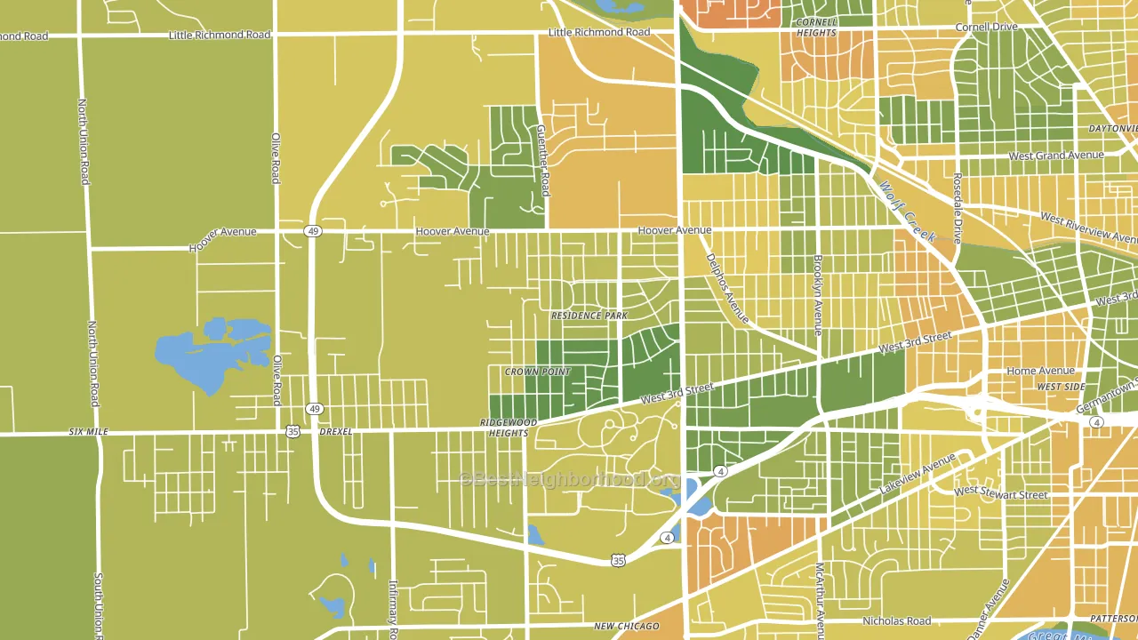 Residence Park, Dayton, OH block-group voter-turnout map