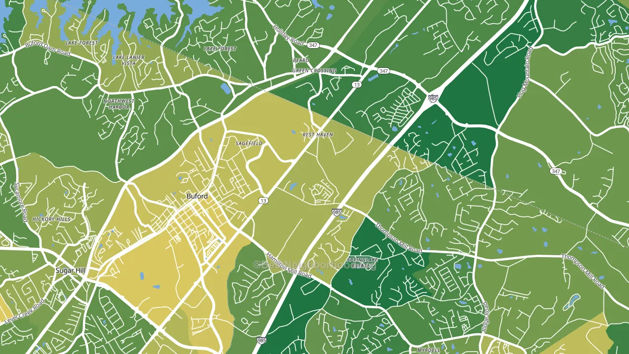 Rest Haven, GA block-group voter-turnout map