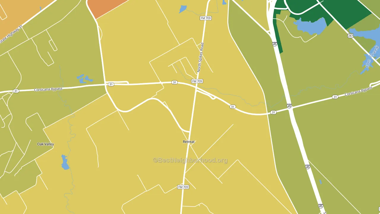 Retreat, TX block-group voter-turnout map