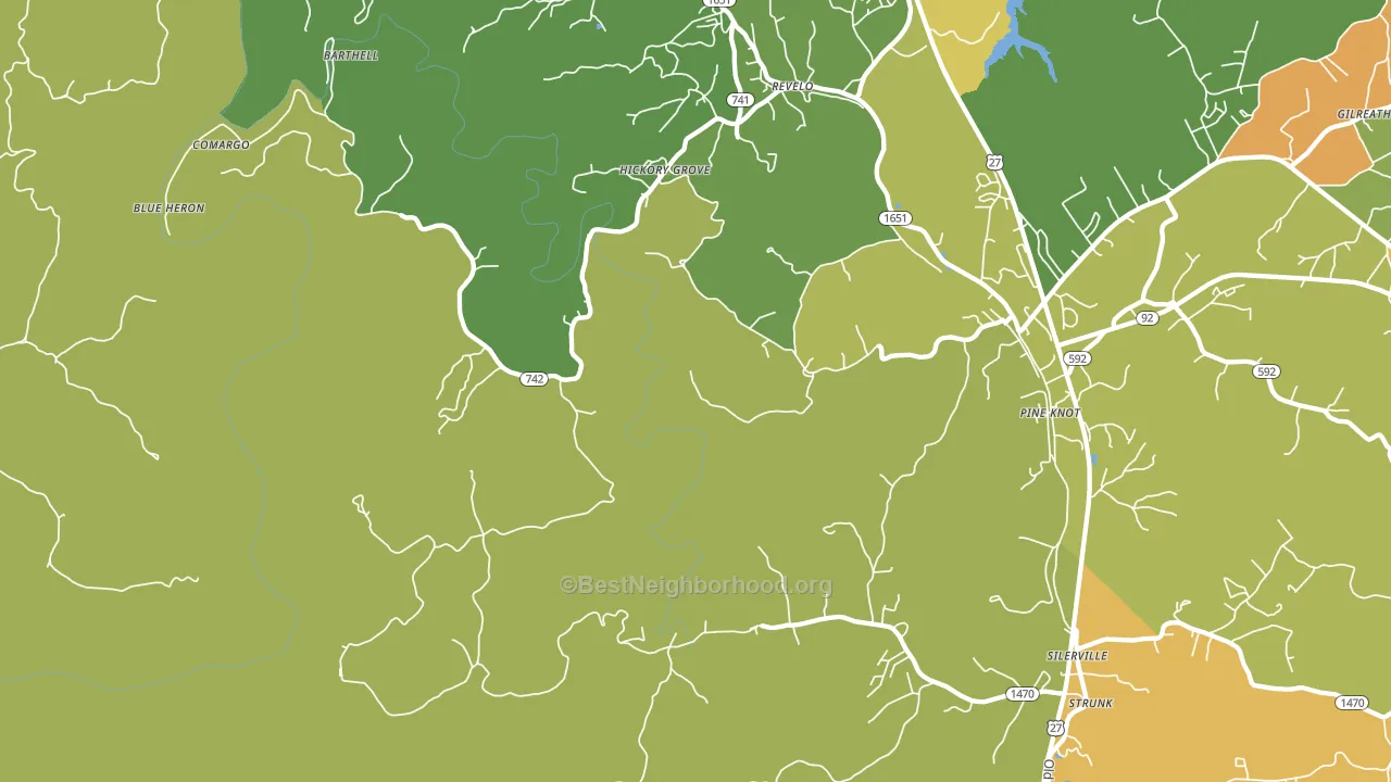 Revelo, KY block-group voter-turnout map