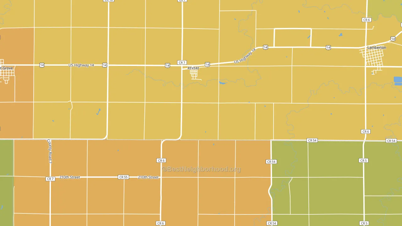Revere, MN block-group voter-turnout map