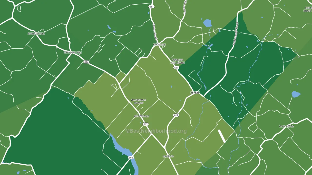 Revere, PA block-group voter-turnout map
