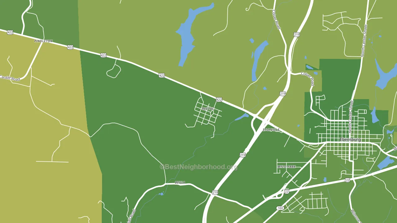 Revloc, PA block-group voter-turnout map