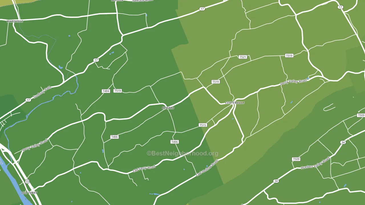 Reward, PA block-group voter-turnout map