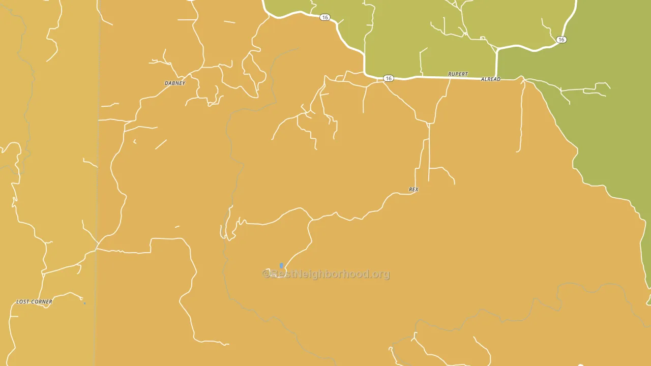 Rex, AR block-group voter-turnout map