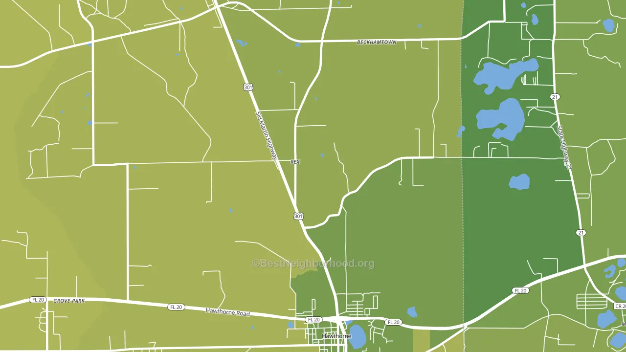 Rex, FL block-group voter-turnout map