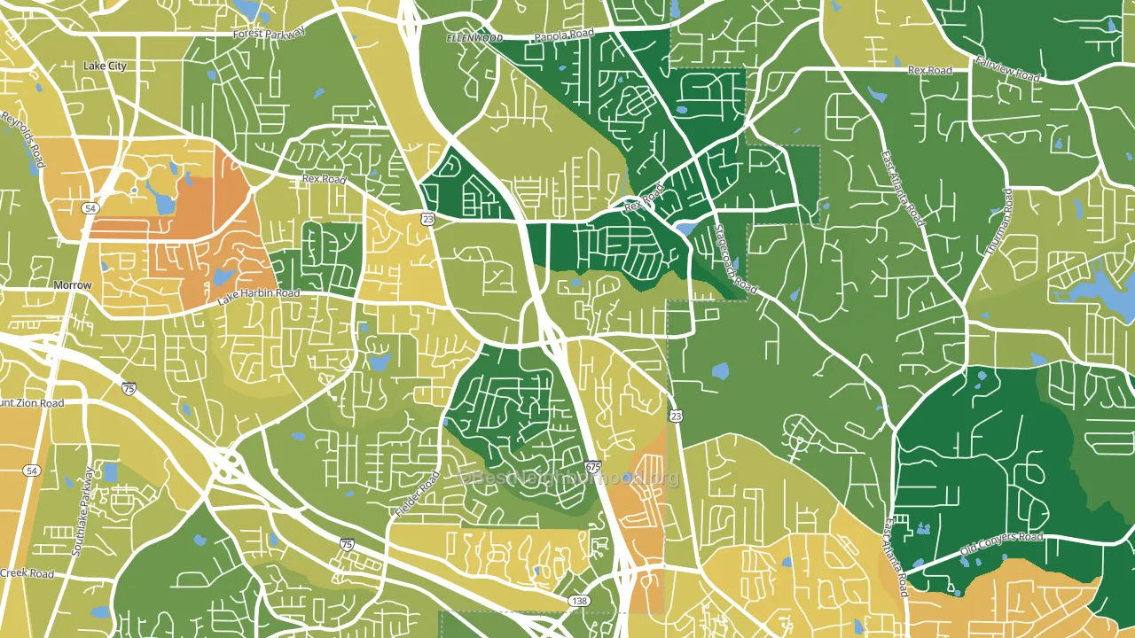 Rex, GA block-group voter-turnout map