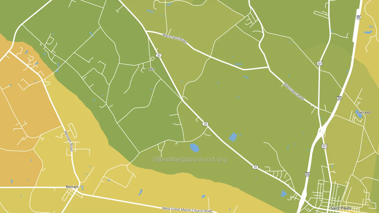 Rex, NC block-group voter-turnout map