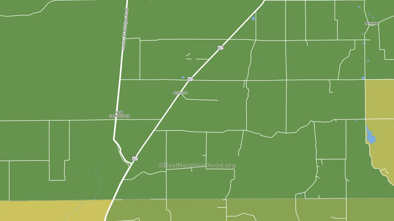 Rexville, IN block-group voter-turnout map