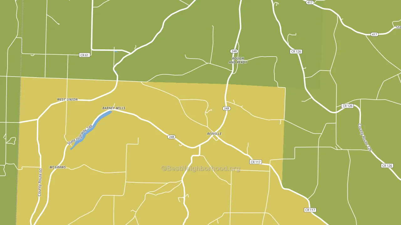Rexville, NY block-group voter-turnout map