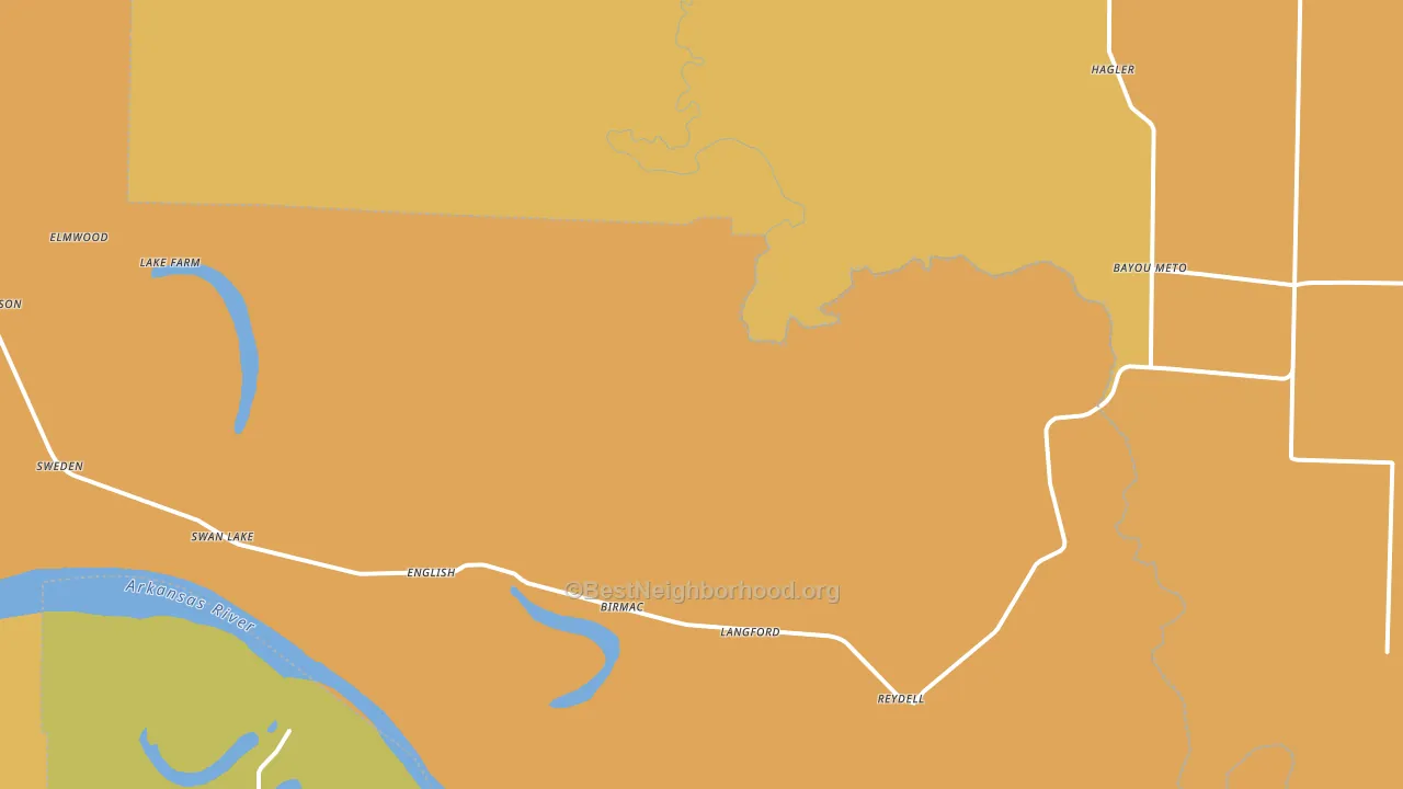 Reydell, AR block-group voter-turnout map