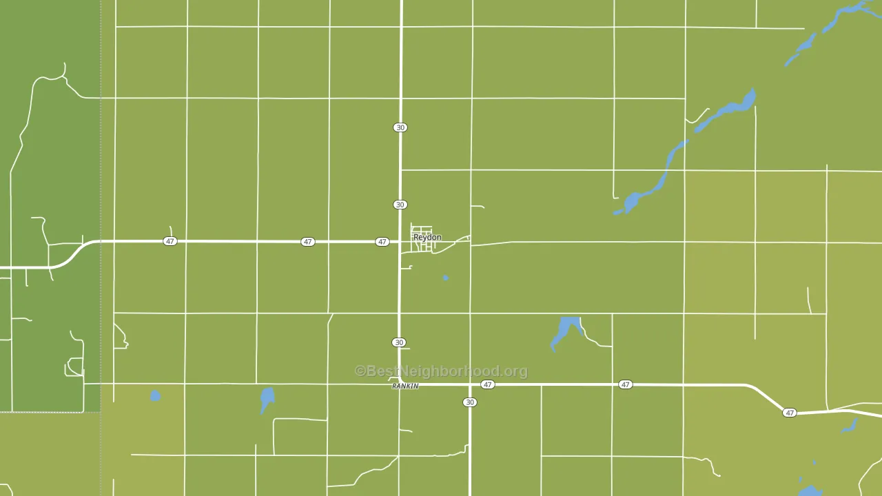 Reydon, OK block-group voter-turnout map