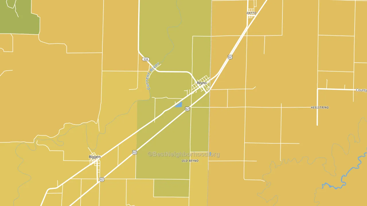 Reyno, AR block-group voter-turnout map