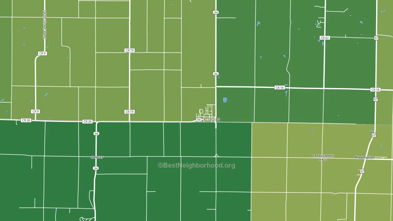 Reynolds, IL block-group voter-turnout map