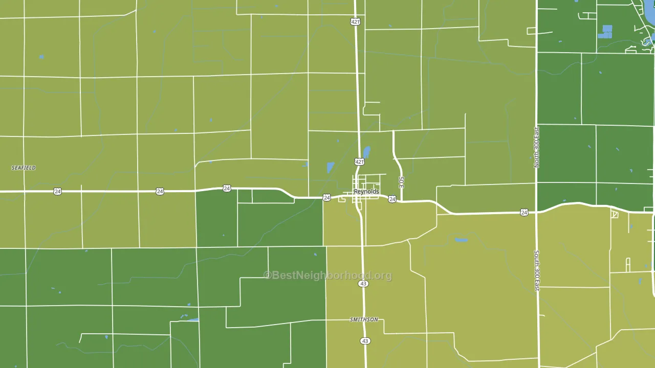 Reynolds, IN block-group voter-turnout map