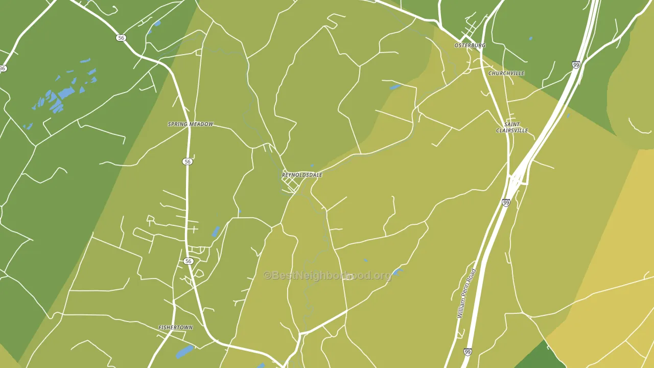 Reynoldsdale, PA block-group voter-turnout map