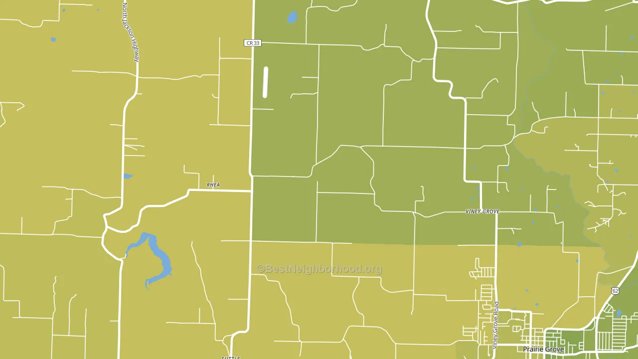 Rhea, AR block-group voter-turnout map