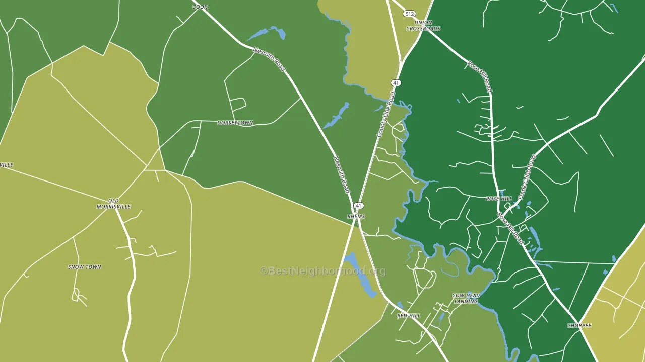 Rhems, SC block-group voter-turnout map