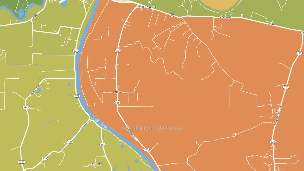 Rhinehart, LA block-group voter-turnout map