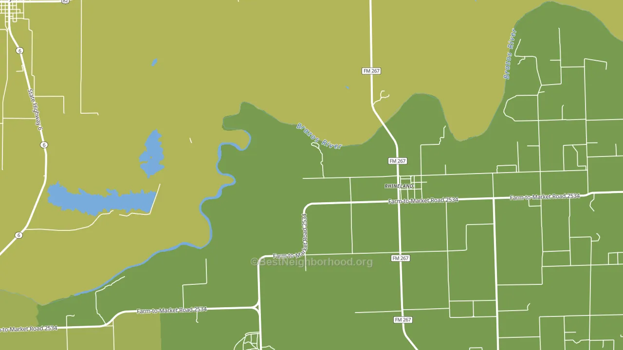 Rhineland, TX block-group voter-turnout map