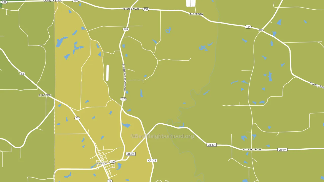 Rhoades, AL block-group voter-turnout map