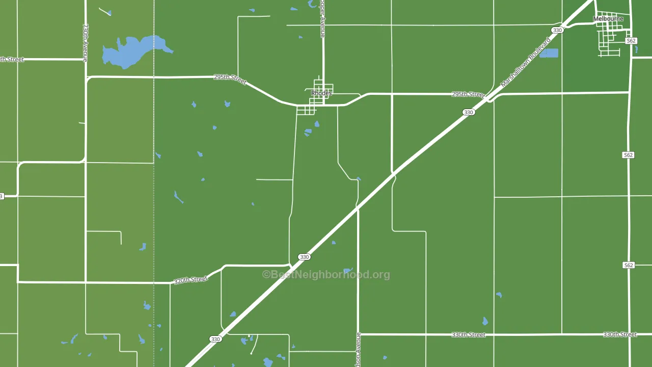 Rhodes, IA block-group voter-turnout map