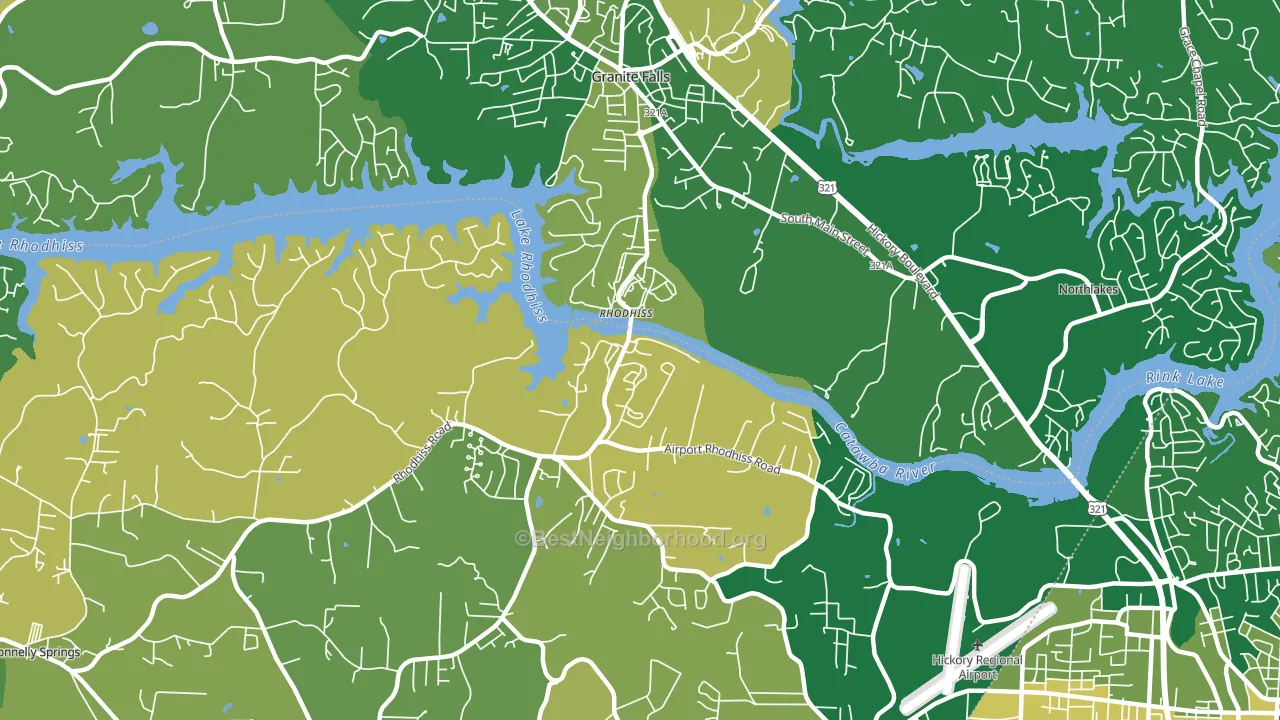 Rhodhiss, NC block-group voter-turnout map