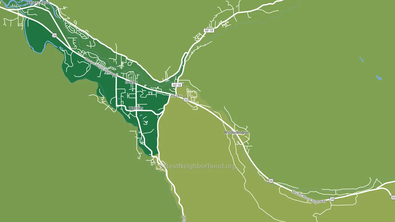 Rhododendron, OR block-group voter-turnout map