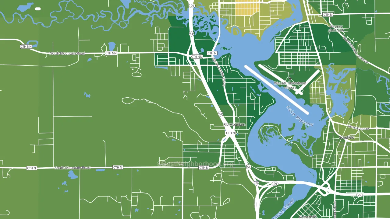 Rib Mountain, WI block-group voter-turnout map