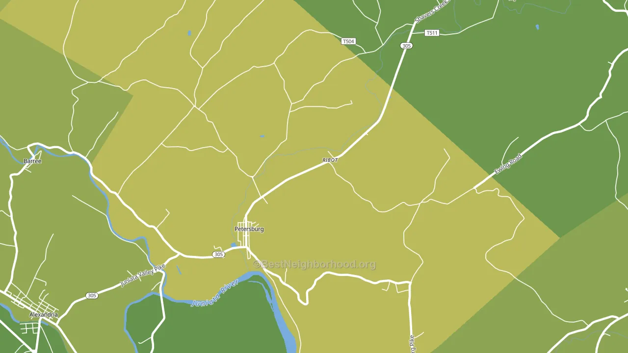 Ribot, PA block-group voter-turnout map