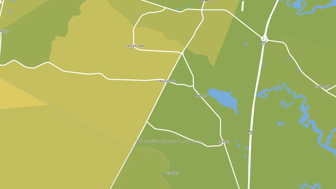 Riceboro, GA block-group voter-turnout map
