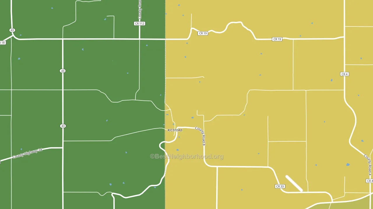 Riceford, MN block-group voter-turnout map