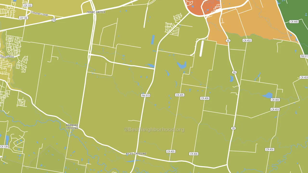 Rices Crossing, TX block-group voter-turnout map