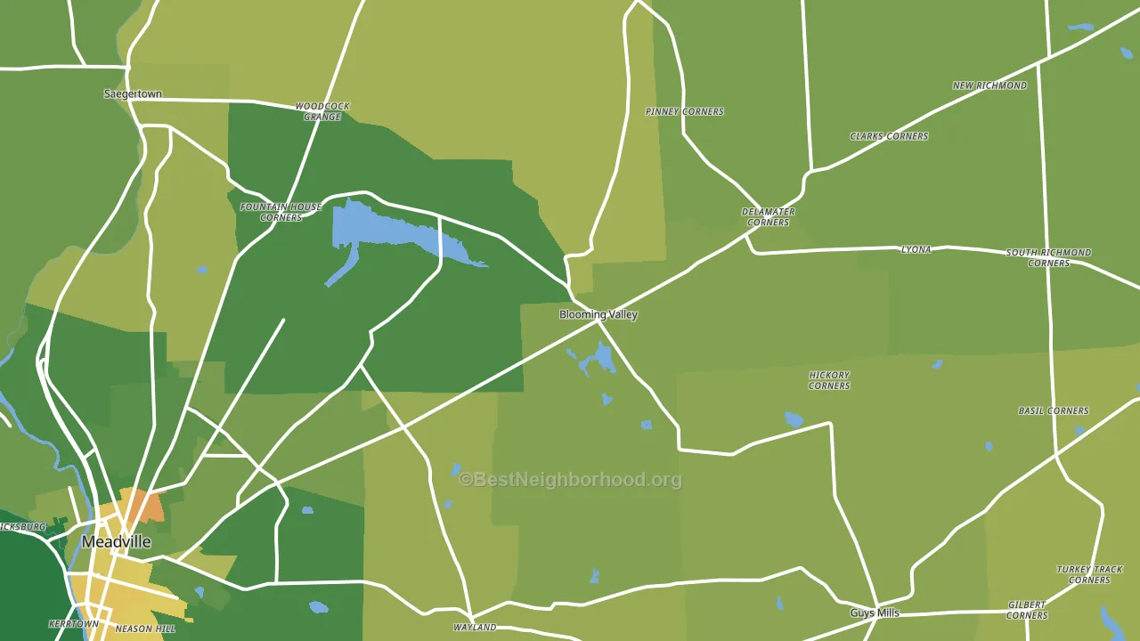 Riceville, PA block-group voter-turnout map