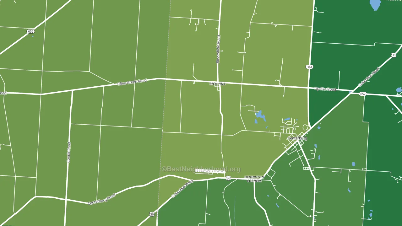 Rich Hill, OH block-group voter-turnout map