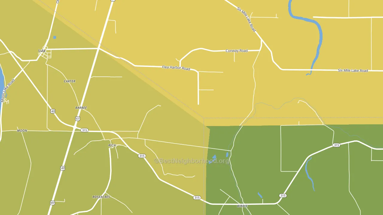 Rich, MS block-group voter-turnout map