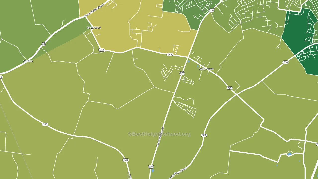 Rich Pond, KY block-group voter-turnout map