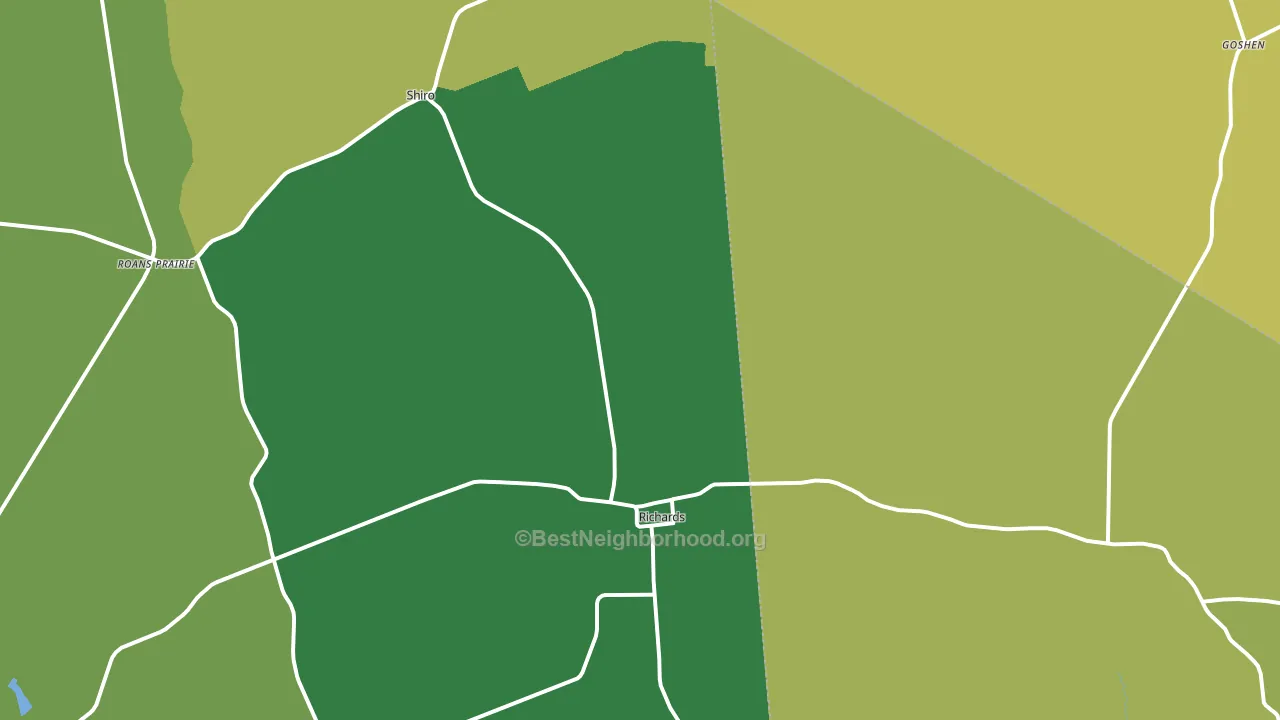 Richards, TX block-group voter-turnout map