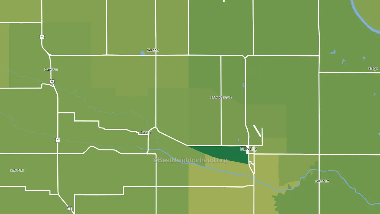 Richardson County, NE block-group voter-turnout map