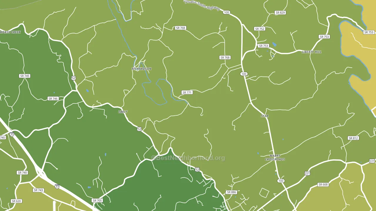 Richardson, VA block-group voter-turnout map