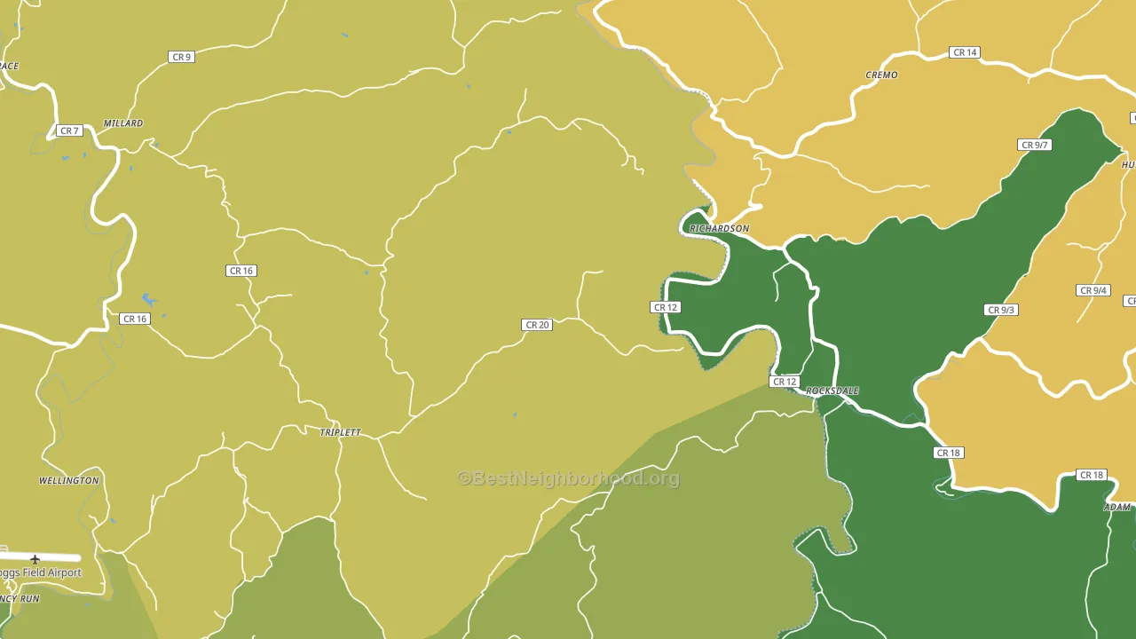 Richardson, WV block-group voter-turnout map