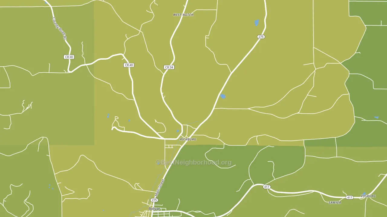 Richburg, NY block-group voter-turnout map
