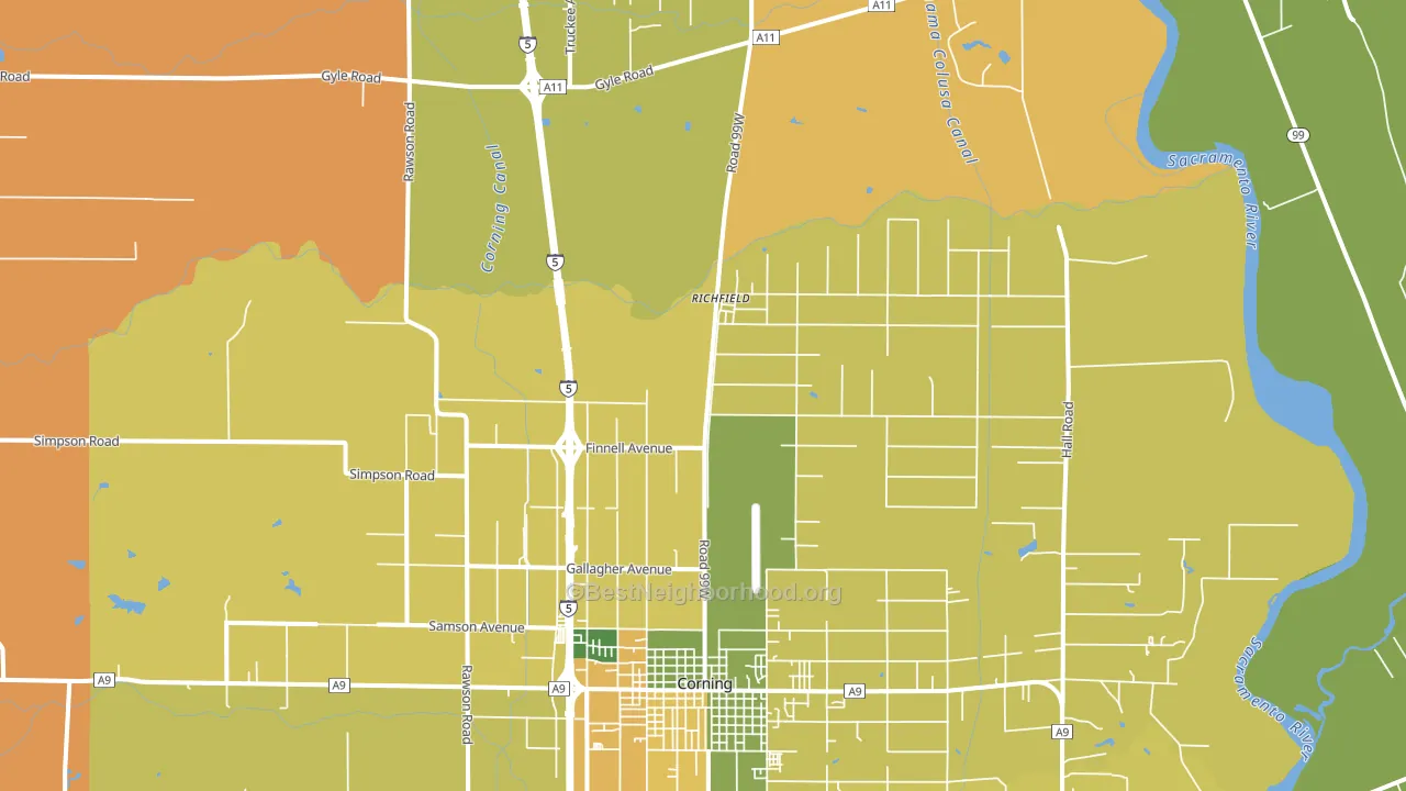 Richfield, CA block-group voter-turnout map