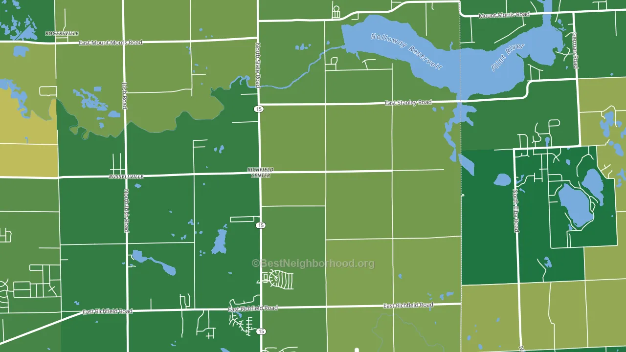 Richfield Center, MI block-group voter-turnout map