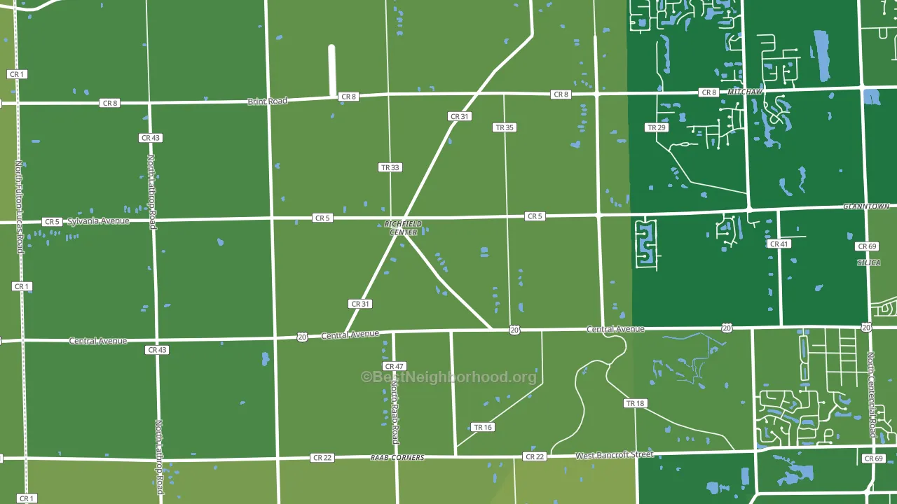 Richfield Center, OH block-group voter-turnout map
