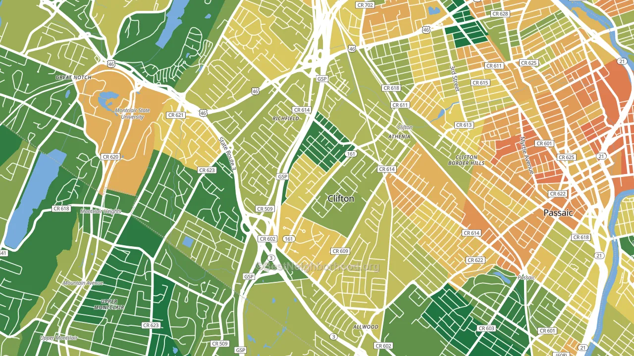Richfield, Clifton, NJ block-group voter-turnout map